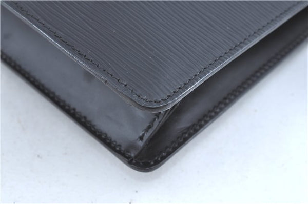 Authentic Louis Vuitton Epi Sellier Dragonne Clutch Bag Black M52612 LV H8645