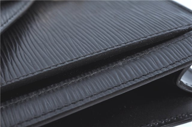 Authentic Louis Vuitton Epi Sellier Dragonne Clutch Bag Black M52612 LV H8645