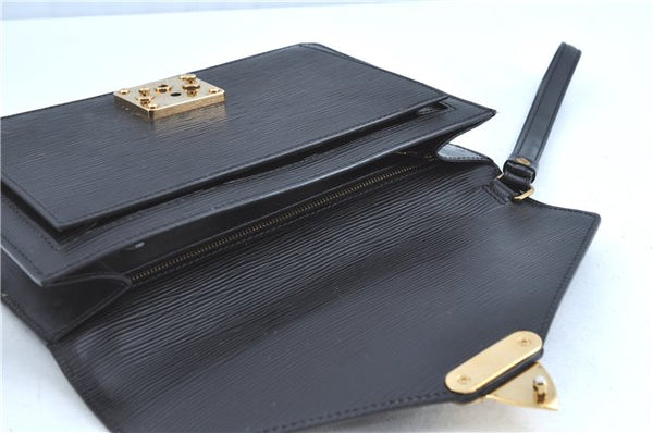 Authentic Louis Vuitton Epi Sellier Dragonne Clutch Bag Black M52612 LV H8645