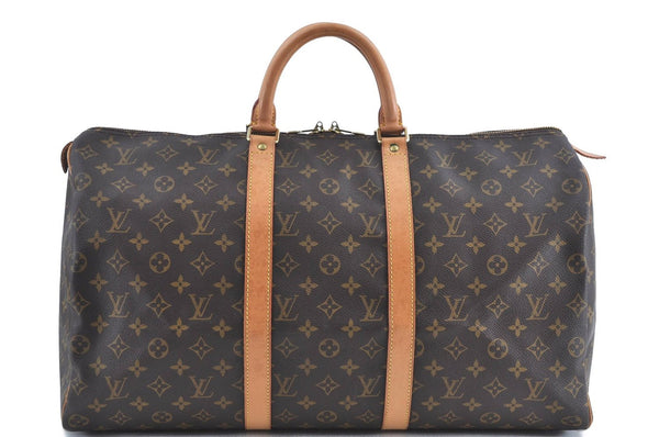 Authentic Louis Vuitton Monogram Keepall 50 Boston Bag M41426 LV H8668