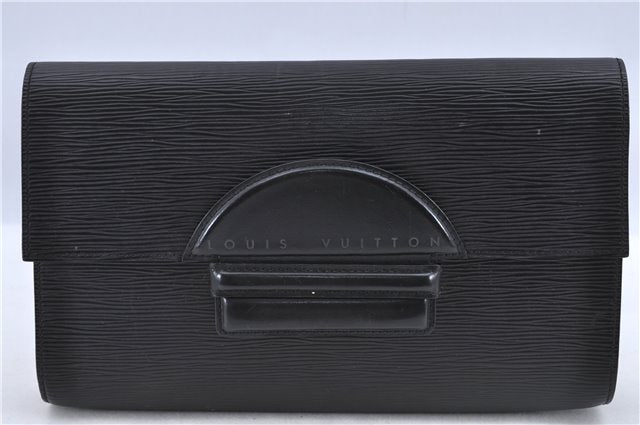 Authentic Louis Vuitton Epi Chaillot Clutch Bag Black M52542 LV H8675