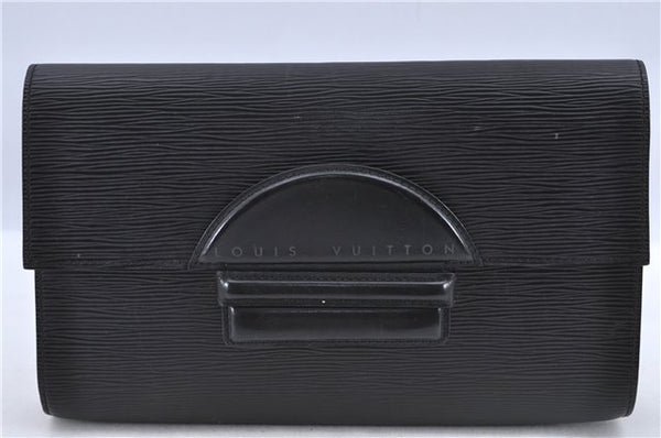 Authentic Louis Vuitton Epi Chaillot Clutch Bag Black M52542 LV H8675