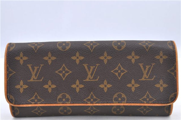 Authentic Louis Vuitton Monogram Pochette Twin GM Shoulder Bag M51852 LV H8677