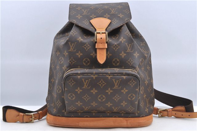 Authentic Louis Vuitton Monogram Montsouris GM Backpack M51135 LV H8680