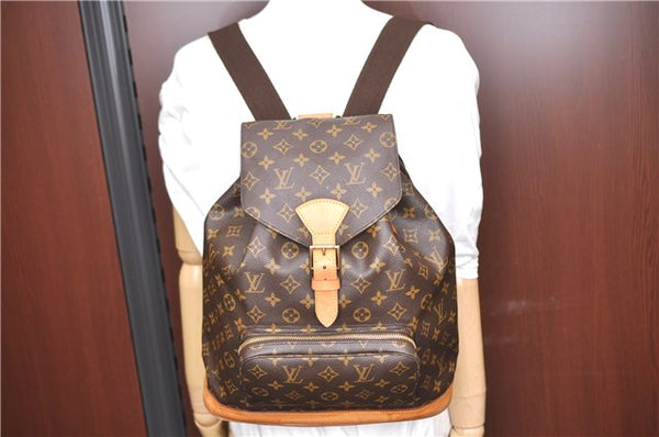 Authentic Louis Vuitton Monogram Montsouris GM Backpack M51135 LV H8680