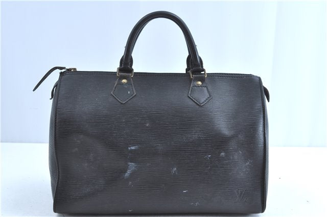 Authentic Louis Vuitton Epi Speedy 30 Hand Bag Black M59022 LV H8683