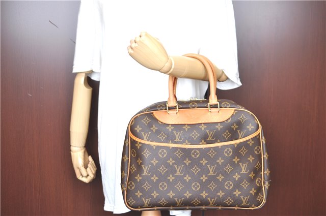 Authentic Louis Vuitton Monogram Deauville Hand Bag M47270 LV H8689