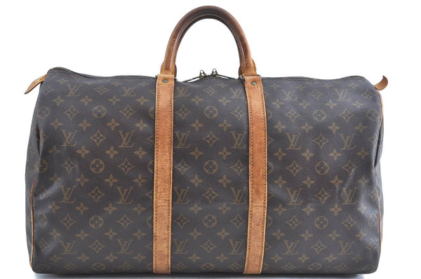 Authentic Louis Vuitton Monogram Keepall 50 Boston Bag M41426 LV H8704