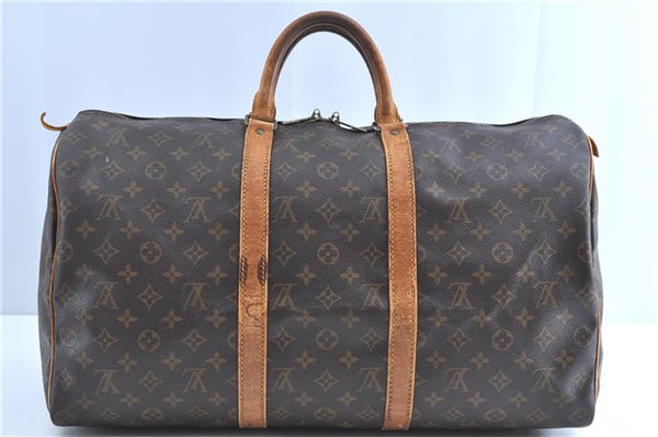 Authentic Louis Vuitton Monogram Keepall 50 Boston Bag M41426 LV H8704