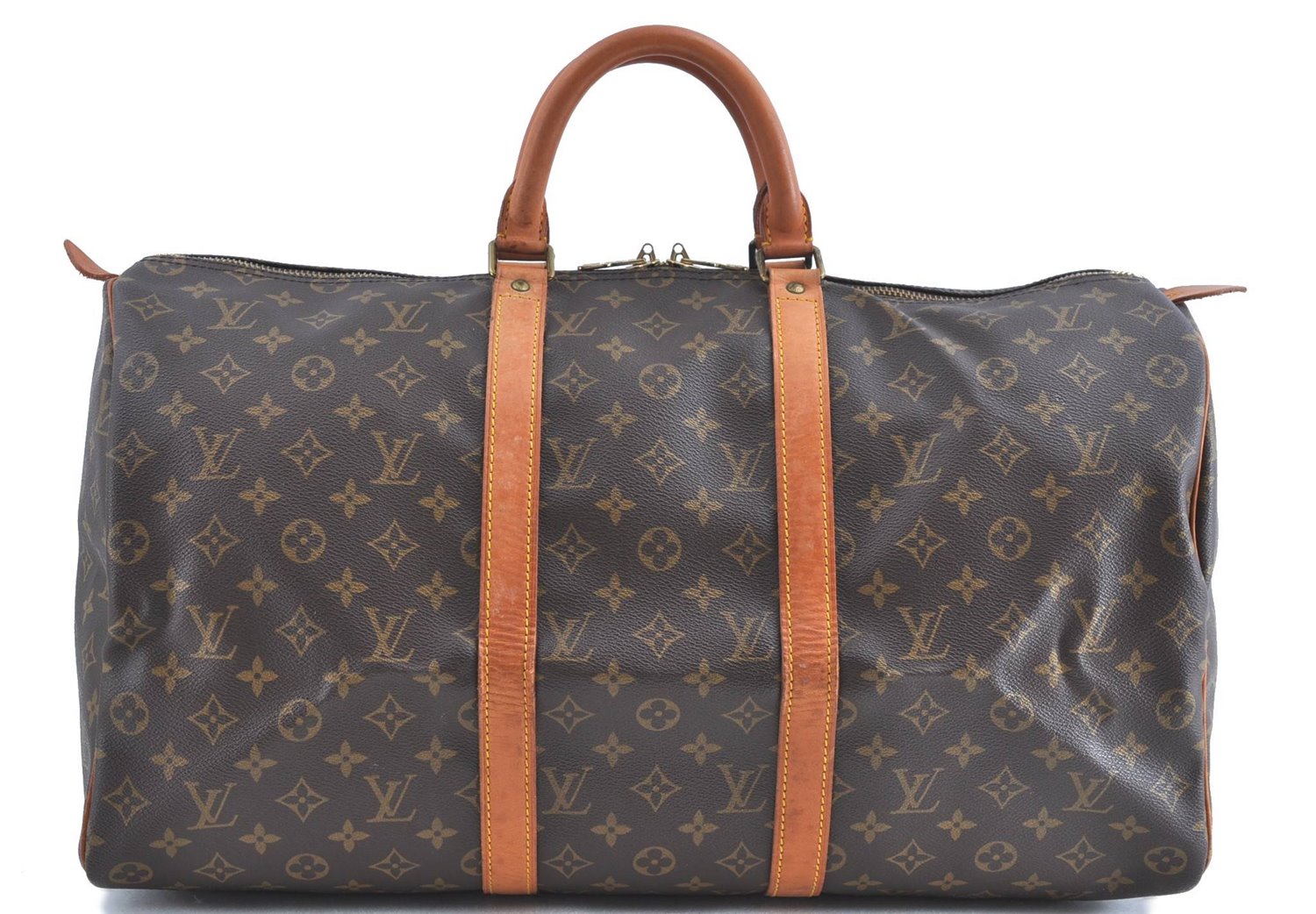 Authentic Louis Vuitton Monogram Keepall 50 Boston Bag M41426 LV H8709