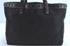 Authentic FENDI Selleria Shoulder Tote Bag Canvas Leather Black H8715