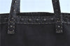 Authentic FENDI Selleria Shoulder Tote Bag Canvas Leather Black H8715