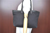 Authentic FENDI Selleria Shoulder Tote Bag Canvas Leather Black H8715