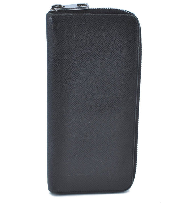 Authentic Louis Vuitton Taiga Zippy Wallet Vertical Long Black M32822 LV H8724