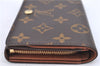 Auth Louis Vuitton Monogram Porte Monnaie Billets Tresor Wallet M61730 LV H8725