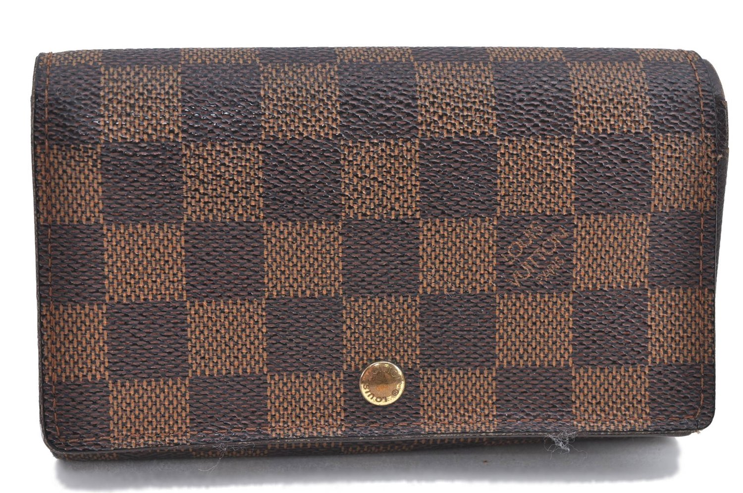 Auth Louis Vuitton Damier Porte Monnaie Billet Carte Credit N61652 Wallet H8728