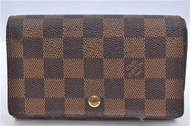 Auth Louis Vuitton Damier Porte Monnaie Billet Carte Credit N61652 Wallet H8728