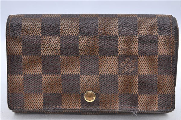 Auth Louis Vuitton Damier Porte Monnaie Billet Carte Credit N61652 Wallet H8728