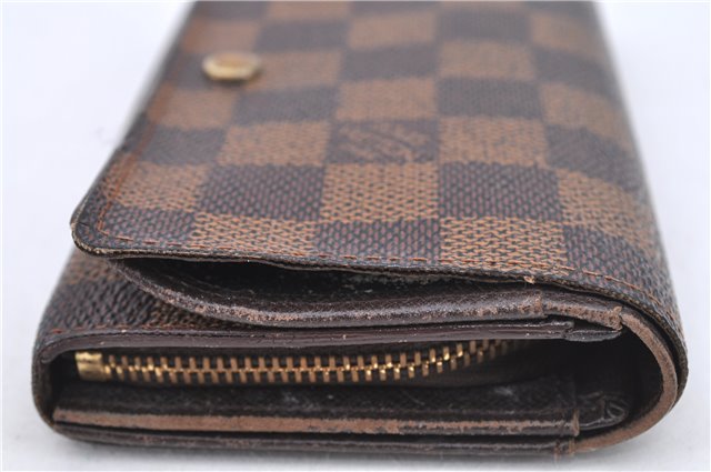 Auth Louis Vuitton Damier Porte Monnaie Billet Carte Credit N61652 Wallet H8728