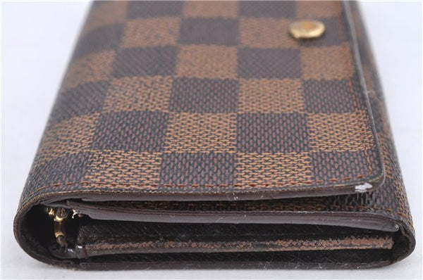 Auth Louis Vuitton Damier Porte Monnaie Billet Carte Credit N61652 Wallet H8728