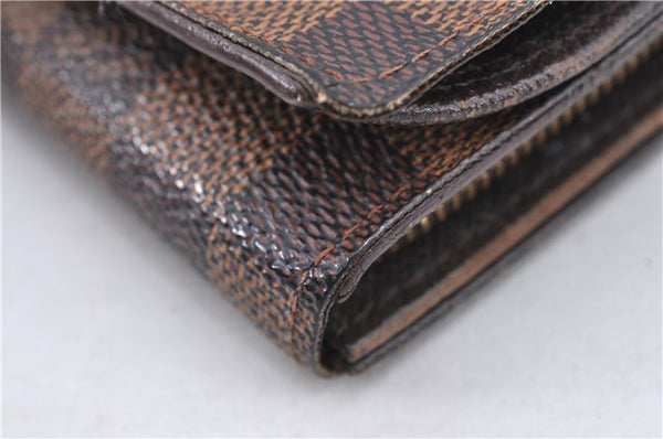 Auth Louis Vuitton Damier Porte Monnaie Billet Carte Credit N61652 Wallet H8728