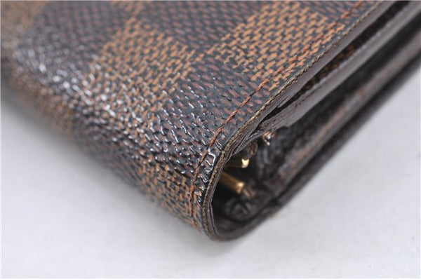 Auth Louis Vuitton Damier Porte Monnaie Billet Carte Credit N61652 Wallet H8728