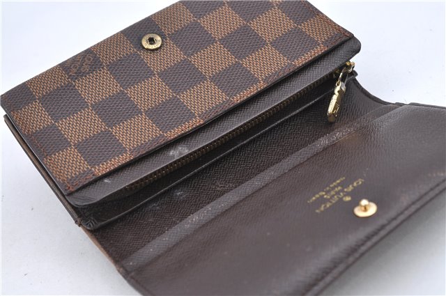 Auth Louis Vuitton Damier Porte Monnaie Billet Carte Credit N61652 Wallet H8728