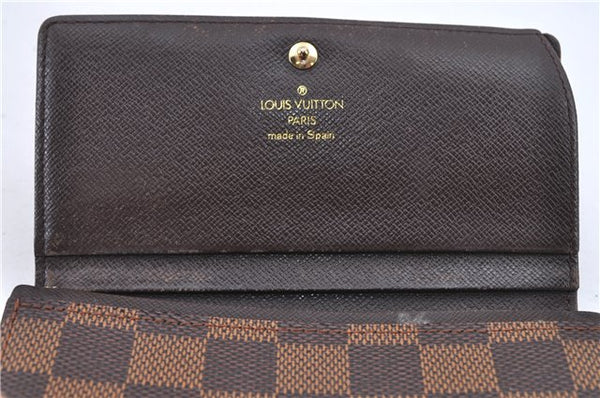 Auth Louis Vuitton Damier Porte Monnaie Billet Carte Credit N61652 Wallet H8728