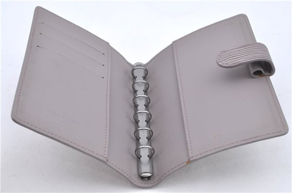 Auth Louis Vuitton Epi Agenda PM Day Planner Cover Purple Gray R2005B LV H8729