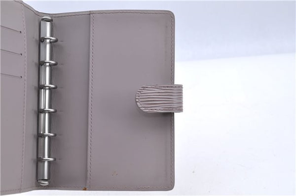 Auth Louis Vuitton Epi Agenda PM Day Planner Cover Purple Gray R2005B LV H8729