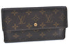 Auth Louis Vuitton Monogram Portefeuille International Wallet M61217 LV H8732