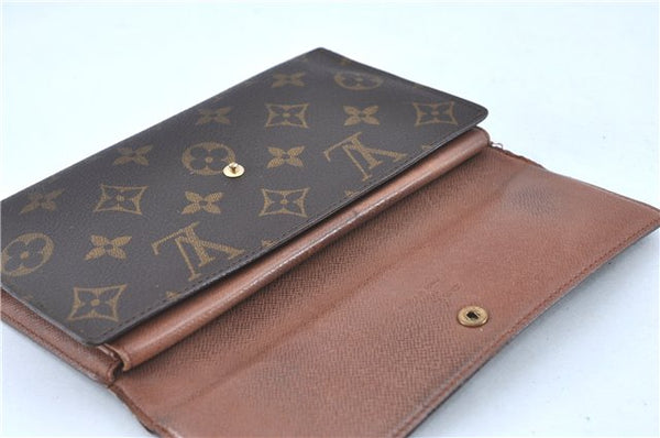 Auth Louis Vuitton Monogram Portefeuille International Wallet M61217 LV H8732