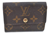 Authentic Louis Vuitton Monogram Porte Monnaie Plat Coin Case M61930 LV H8737