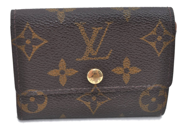 Authentic Louis Vuitton Monogram Porte Monnaie Plat Coin Case M61930 LV H8737