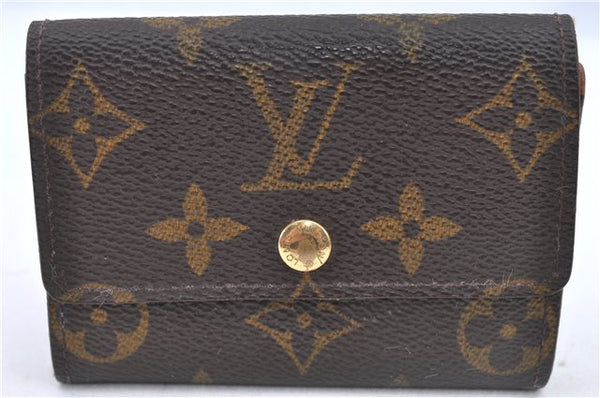 Authentic Louis Vuitton Monogram Porte Monnaie Plat Coin Case M61930 LV H8737