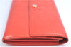 Authentic Louis Vuitton Vernis Portefeuille Sarah Wallet Red M91739 LV H8738