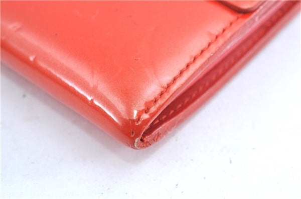 Authentic Louis Vuitton Vernis Portefeuille Sarah Wallet Red M91739 LV H8738