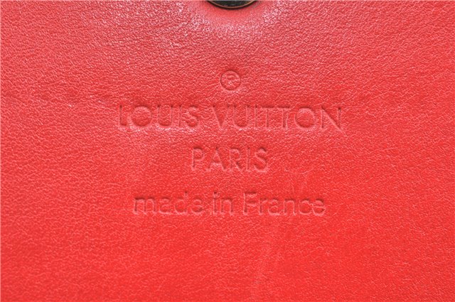 Authentic Louis Vuitton Vernis Portefeuille Sarah Wallet Red M91739 LV H8738