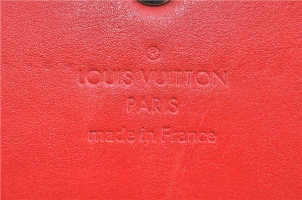 Authentic Louis Vuitton Vernis Portefeuille Sarah Wallet Red M91739 LV H8738