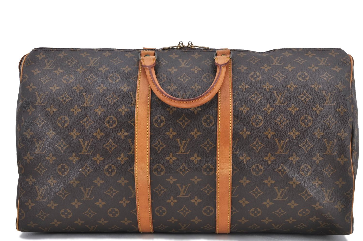 Authentic Louis Vuitton Monogram Keepall 55 Boston Bag M41424 LV H8746