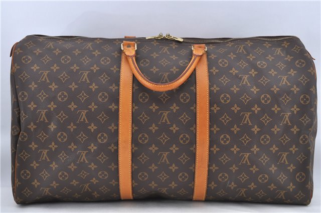 Authentic Louis Vuitton Monogram Keepall 60 Boston Bag M41422 LV H8749