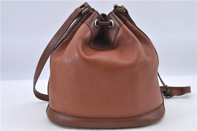 Authentic Burberrys Vintage Leather Shoulder Cross Body Bag Brown H8751