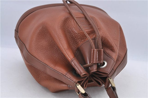 Authentic Burberrys Vintage Leather Shoulder Cross Body Bag Brown H8751