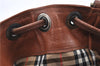 Authentic Burberrys Vintage Leather Shoulder Cross Body Bag Brown H8751