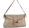 Authentic FENDI Mamma Baguette Shoulder Hand Bag Suede Leather Beige H8755