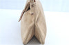 Authentic FENDI Mamma Baguette Shoulder Hand Bag Suede Leather Beige H8755