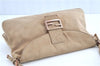 Authentic FENDI Mamma Baguette Shoulder Hand Bag Suede Leather Beige H8755