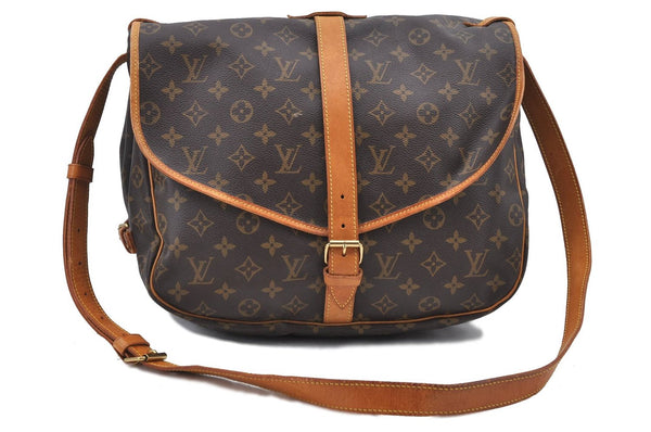 Auth Louis Vuitton Monogram Saumur 35 Shoulder Cross Body Bag M42254 LV H8767