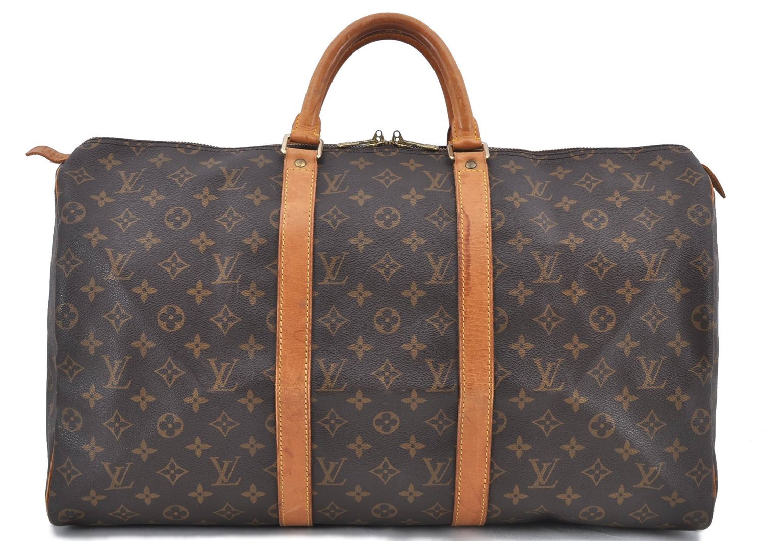 Authentic Louis Vuitton Monogram Keepall 50 Boston Bag M41426 LV H8787