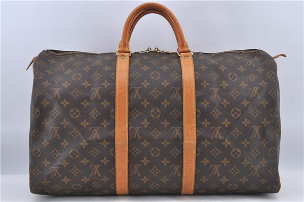 Authentic Louis Vuitton Monogram Keepall 50 Boston Bag M41426 LV H8787